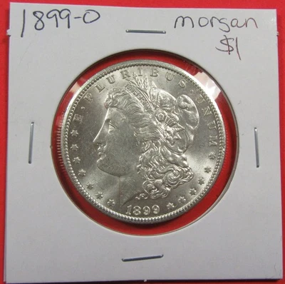 1899-O $1 U.S. Morgan silver dollar. Unc. Smooth & lustrous. (1125095) - Image 1 of 4