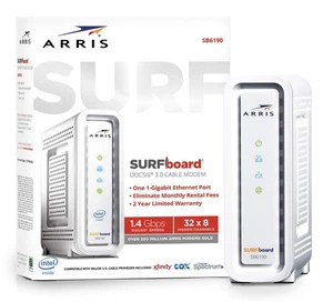 ARRIS (SB6190) - Cable módem - Fast DOCSIS 3.0 32x8 Gigabit cable módem - Imagen 1 de 5