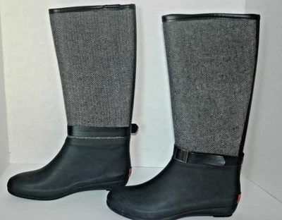 Botas de Lluvia Chooka Para Mujer Tela Espiga Talla 7 Negras ¡OOOE NUEVAS CON ETIQUETAS! Foto 1 de 4