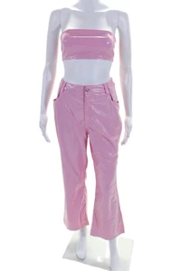 Princess Polly Womens Lessie Crop Top Straight Leg Pant Set Pink Size 0/4 - Picture 1 of 12