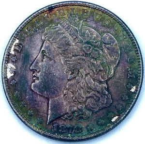 1878-S MORGAN DOLLAR 1 $ lila getönt bankfrisch - Bild 1 von 2