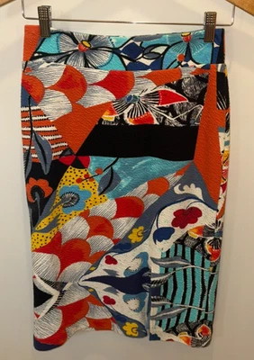 Saia Midi Maeve Anthropologie Vibrante Colorida Geométrica Elástica Floral Tamanho XS - Imagem 1 de 4