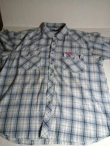 Dickies Western Hemd Herren 2XL kariert Perlen Druckknopf Kurzarm Cowboy Style - Bild 1 von 13