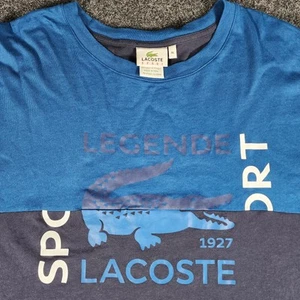 Lacoste Sport T-Shirt Farbblock blau Herren Französisch Größe 9 US Größe 4XL - Bild 1 von 9