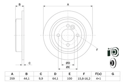 Bosch Rear Brake Rotors for MINI R57 Cooper 1.6L 90kW [03/10-06/15] - Image 1 of 4