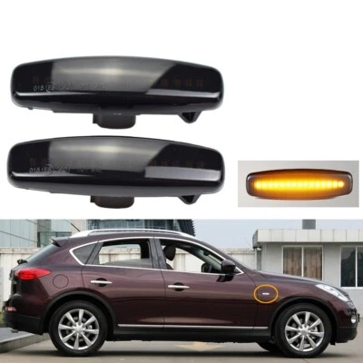 2x Indicador Lateral Negro LED Luz Repetidora Para Infiniti EX FX G G37 JX M35 M45 Foto 1 de 4