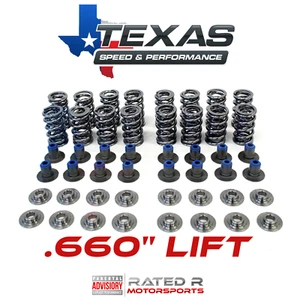Texas Speed TSP LS .660" Lift PAC Dual Valve Spring Kit Titanium Retainers - Bild 1 von 4