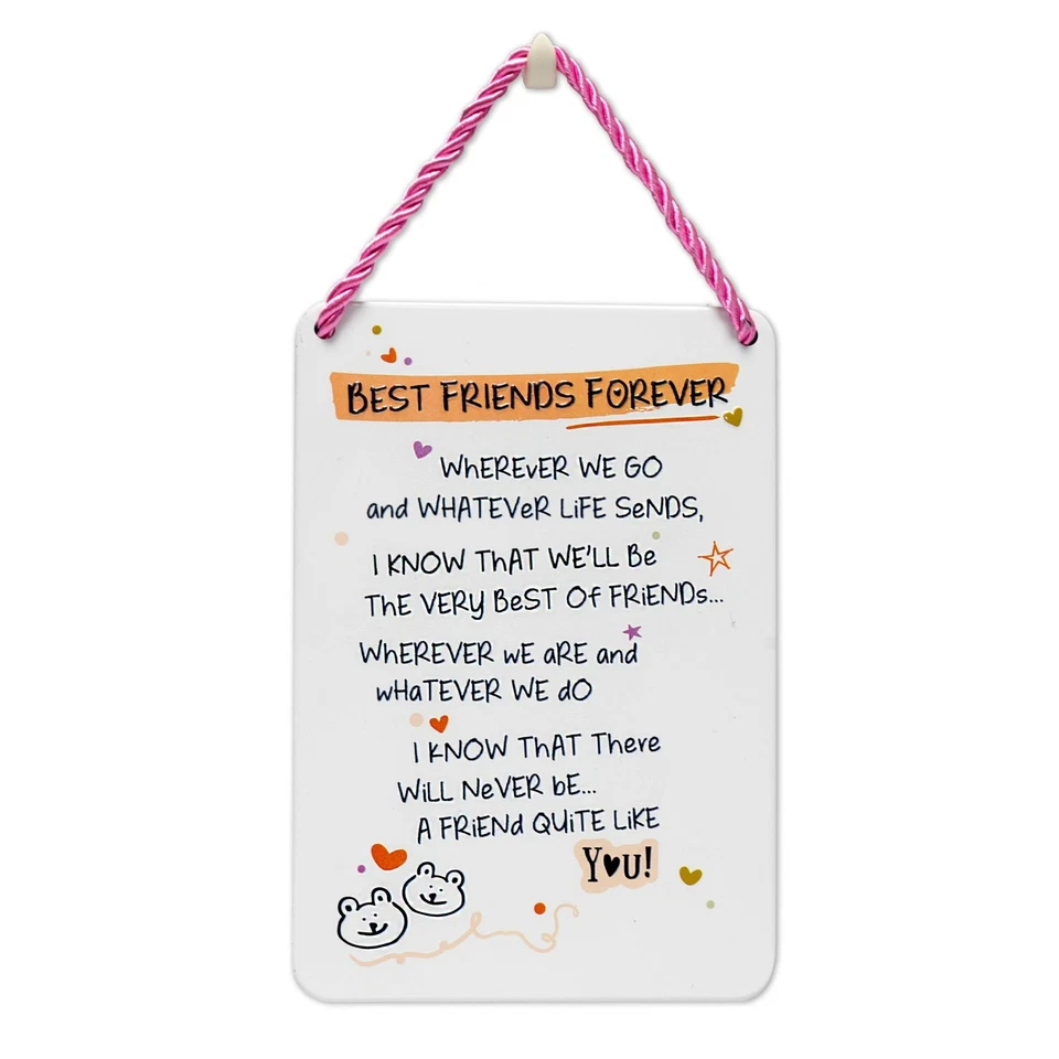 Inspired Words Plaque Best Friends Forever Wall Sign Sentiment Friendship Gift - Image 1 of 1