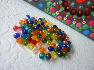 Glass Beads Rondelle Colour Mix 6mm x 5mm 100pcs Jewellery Making Craft - Picture 1 of 6