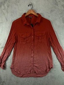 NWT Dear John Adrienne Shirt Womens Small Gauze Blaze Ombre Button Long Sleeve - Picture 1 of 10