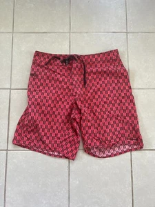 Patagonia Men's Wavefarer Board Shorts Red Checkered Size 34 - Picture 1 of 3