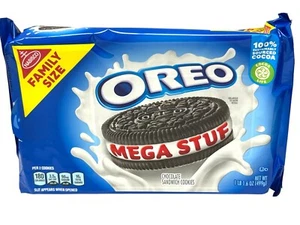 Galletas sándwich de chocolate Nabisco Oreo Mega Stuf 17,6 oz cosas tamaño familiar - Imagen 1 de 1