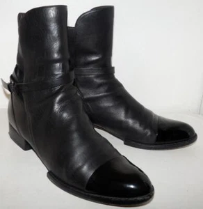 Alexander Wang schwarze Leder Kat Kappe Zehenpartie Stiefeletten Gr. 40 US 9-9,5 - Bild 1 von 16