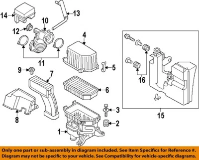 Used Air Cleaner Assembly fits: 2013 Kia Soul 1.6 Grade A - Image 1 of 2