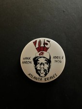 HANK AARON 715 HOME RUN PIN APRIL 8 1974 