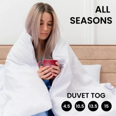 HOMEWARE-TEXTILES Luxury Soft Hollow fibre Duvet Quilt Bed Best Hotel Quality 4.5 10.5 13.5 15 Tog