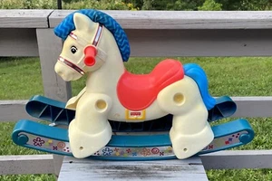 VTG 2003 Fisher Price Brilliant Basics Musical Rocking Pony Ride On Toy works - Picture 1 of 7