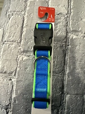 Master Paws 可调尼龙狗项圈,大号 15 英寸 - 26 英寸蓝色 — 第 1/3 张图片