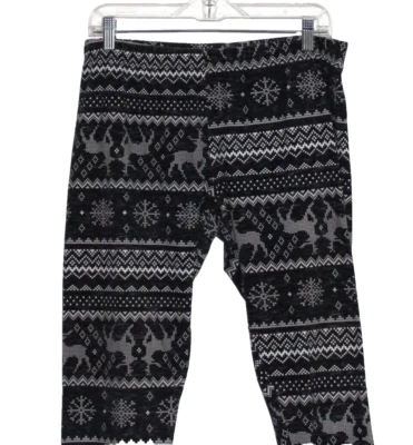 No Boundaries Black and White Leggings Reindeer Juniors XXL/2XG - Image 1 of 4