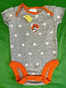 NCAA Oklahoma State Cowboys Star Pattern Bodysuit/Vest Infant Baby 3-6 Months - Picture 1 of 3