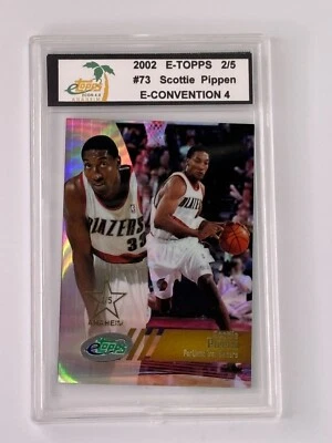 SCOTTIE PIPPEN 2/5 2002 E-TOPPS E-CONVENTION REFRACTOR TRAIL BLAZERS ENCASED - Image 1 of 2