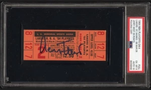 HOF Jerry West Signed 1964 Basketball Playoff Ticket PSA 6 DNA Certified 10 Auto - Picture 1 of 5