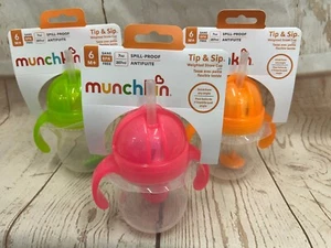 1x 7 oz Munchkin Baby Click Lock Tip and Sip Weighted Straw Cup, 6m+ - Picture 1 of 7