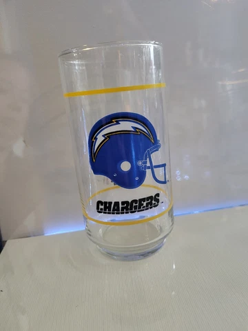 San Diego Chargers Vintage NFL 14oz Drinking Glass Tumbler Cup - Mobil Promo Cover