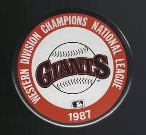 1987 San Francisco Giants NL Western Division Champions 3.5-Inch Pinback Button - Bild 1 von 1