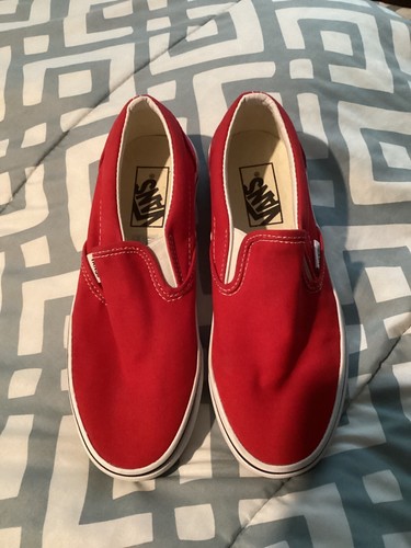 VANS Slip On Classico "Racing Red True White" Taglia 5 (Uomo) Taglia 6 5 (Donna)