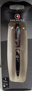 BOLÍGRAFO "SHEAFFER" 100 NEGRO BRILLANTE/CROMO con TINTA NEGRA TOTALMENTE NUEVO - Imagen 1 de 5