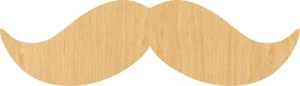 Mustache Laser Cut Out Wood Shape Craft Supply - Woodcraft Cutout - Picture 1 of 1