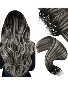 Micro Beads Haarverlängerungen Schwarz Micro Loops Haarverlängerungen Ombre Schwarz  - Bild 1 von 7