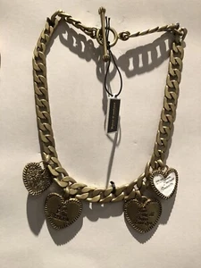 100% Authentic Juicy Couture Gold Chain Hearts Necklace with original Box - Picture 1 of 4
