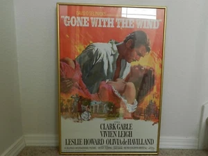 1976 "Gone with the wind" 1939 framed Movie poster 17" X 25" - Picture 1 of 5