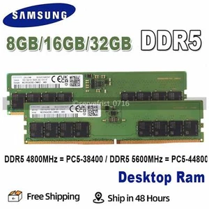 Samsung DDR5 RAM 8GB 16GB 32GB 4800 5600MHz DIMM Desktop Speicher For Gaming Neu - Picture 1 of 7