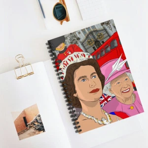 Queen Elizabeth II Fan ART Spiral Notebook - Ruled Line - Picture 1 of 6