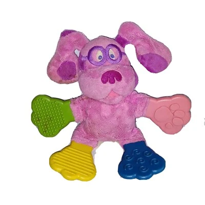 Vintage Munchkin Blues Clues MAGENTA Pink Puppy Beanbag Plush Teething Feet - Image 1 of 4