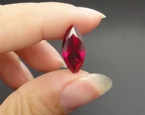 WHOLESALE 10PCS MARQUISE CUT PIGEON BLOOD RED RUBY LAB-CREATED AAAA+ LOOSE GEMS - Picture 1 of 6