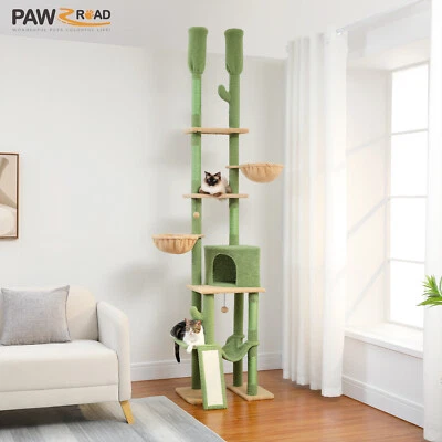 PAWZ Road Cat Tree Tower Scratching Post Scratcher Adjustable Height 85.1"-112.2