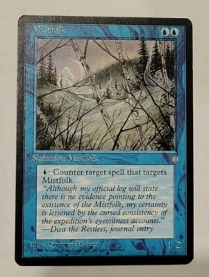 Magic The Gathering - Mistfolk *Misprint* (Ghosting text) Ice Age set 1995 LP - Image 1 of 4