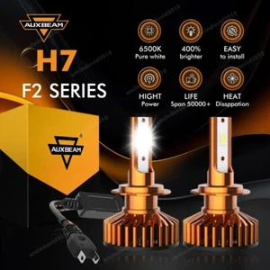 AUXBEAM H7 LED Headlights Bulbs Kit High/Low Beam 52W 10000LM 6500K White Bright - Picture 1 of 12