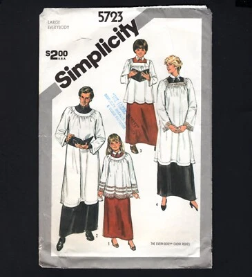 EVERY-BODY Choir Robes Simplicity Sewing Pattern 5723 UNCUT - Image 1 of 2