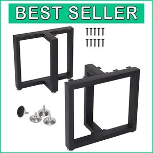 Solid Iron Coffee Table Legs - Premium 16” Mid-Century Modern Design, Set of 2 - Picture 1 of 9