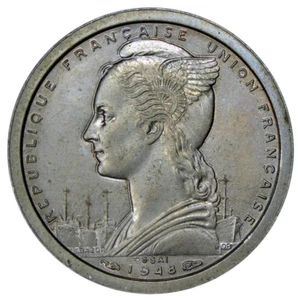 MADAGASCAR 1 Franc 1948 UNC Essai Copper-Nickel - Picture 1 of 2