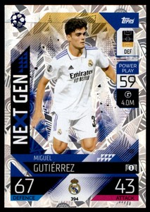 Topps Match Attax 2022-2023 - Miguel Gutiérrez Real Madrid C.F. Next Gen No. 394