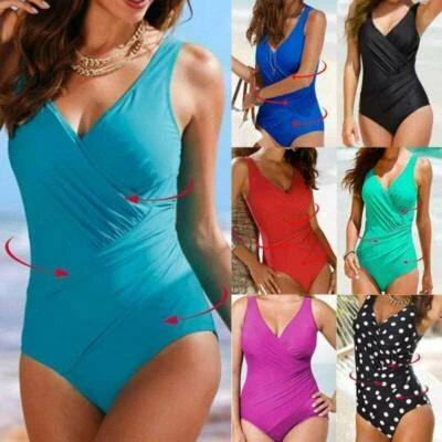 Women Tummy Control Monokini Bikini Swimming Costume Bathing Swimwear Swimsuit. - Image 1 of 4