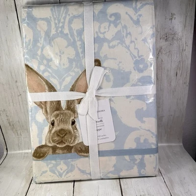 Damask Easter Bunny Tablecloth Williams Sonoma  NWT  70x108 in - Image 1 of 4