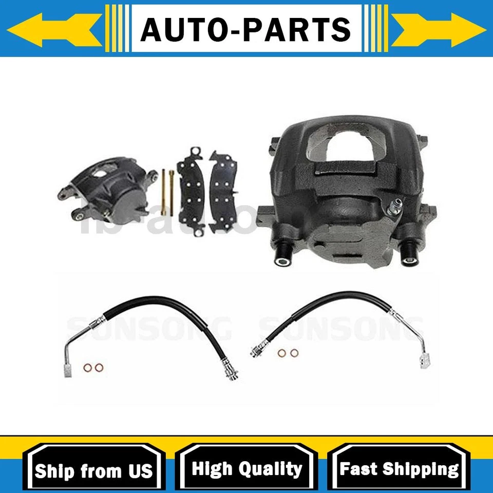 Pinça de freio dianteira com mangueiras motorista passageiro lateral compatível com Jeep CJ7 4.2L 2.5L - Imagem 1 de 4