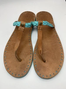Damen-Riemensandalen Marke UGG braun & türkis Leder Größe: 12 F27013J - Bild 1 von 9